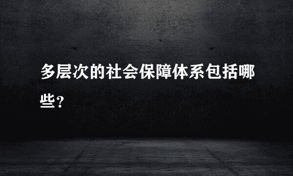 多层次的社会保障体系包括哪些？