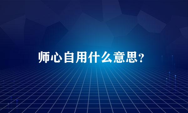 师心自用什么意思？