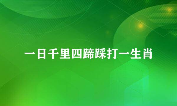 一日千里四蹄踩打一生肖