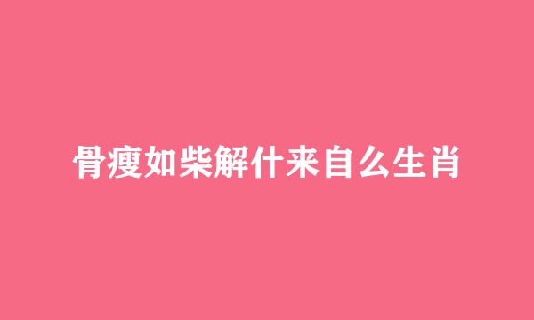 骨瘦如柴解什来自么生肖