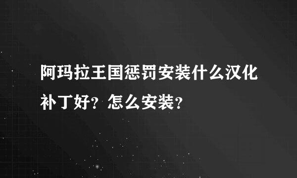 阿玛拉王国惩罚安装什么汉化补丁好？怎么安装？