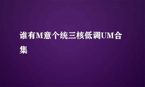 谁有M意个统三核低调UM合集