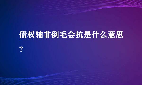 债权轴非倒毛会抗是什么意思？