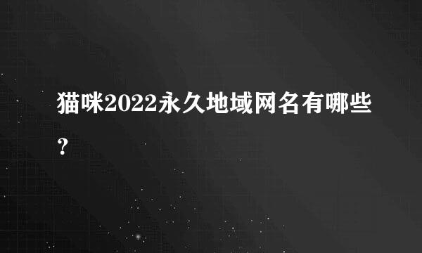 猫咪2022永久地域网名有哪些？