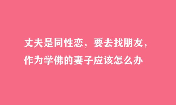 丈夫是同性恋，要去找朋友，作为学佛的妻子应该怎么办