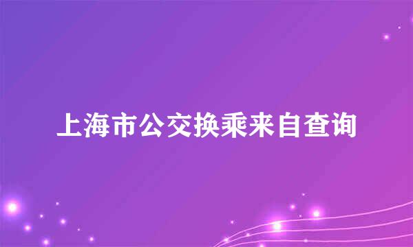 上海市公交换乘来自查询