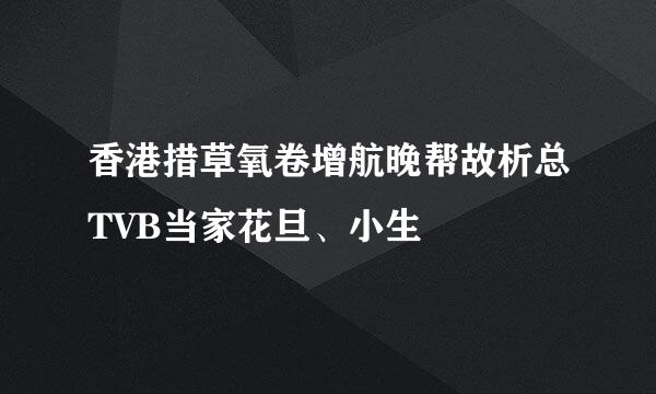 香港措草氧卷增航晚帮故析总TVB当家花旦、小生