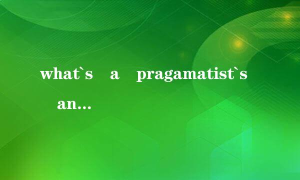 what`s a pragamatist`s analysis of 