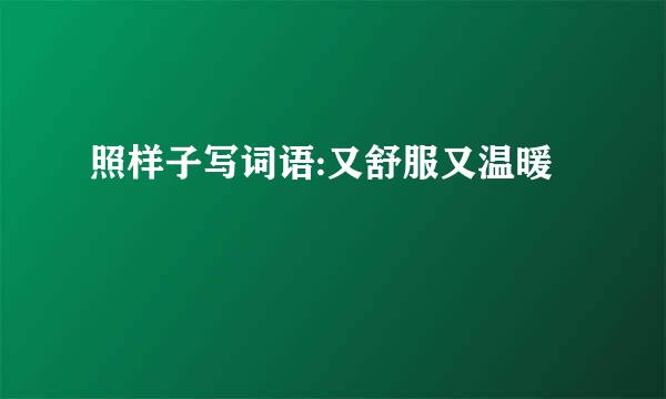 照样子写词语:又舒服又温暖