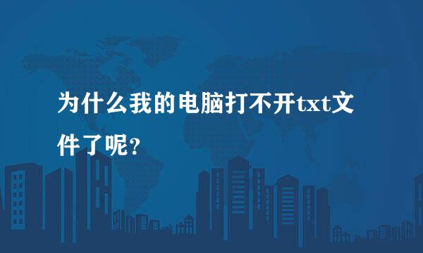 为什么我的电脑打不开txt文件了呢？