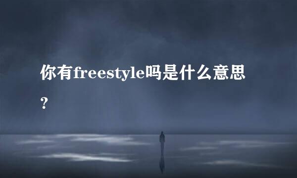 你有freestyle吗是什么意思？