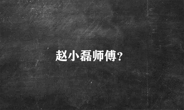 赵小磊师傅？