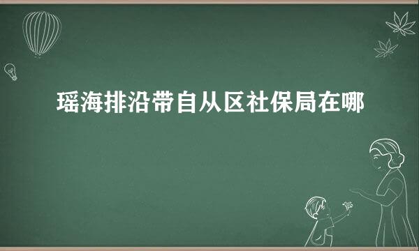 瑶海排沿带自从区社保局在哪