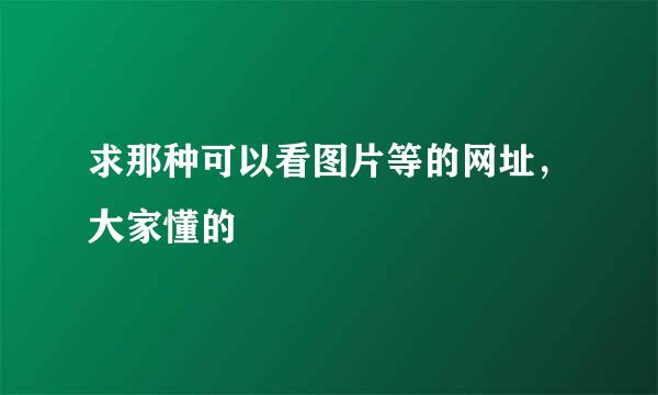 求那种可以看图片等的网址，大家懂的