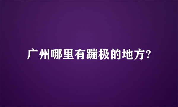 广州哪里有蹦极的地方?