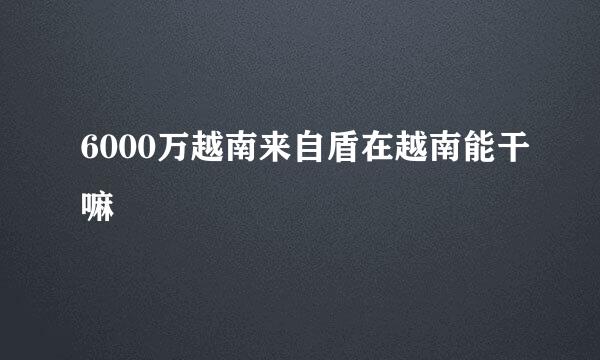 6000万越南来自盾在越南能干嘛