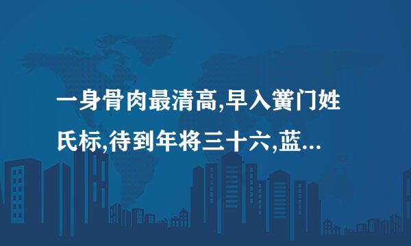 一身骨肉最清高,早入黉门姓氏标,待到年将三十六,蓝袍脱去换红袍 是什么意思?