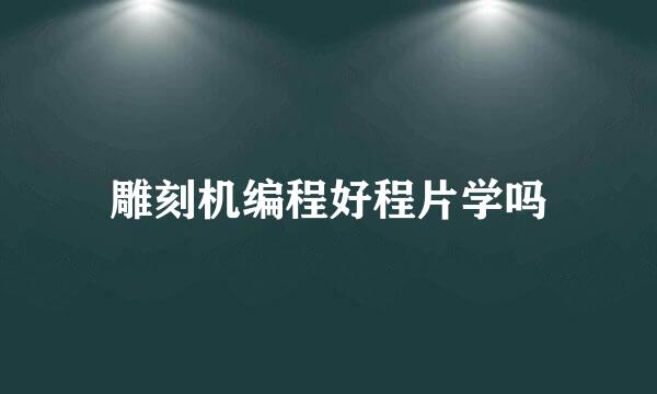 雕刻机编程好程片学吗