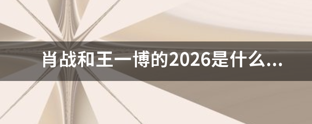 肖战和王一博的2026是什么梗?