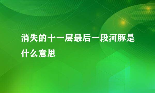 消失的十一层最后一段河豚是什么意思