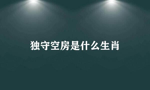 独守空房是什么生肖