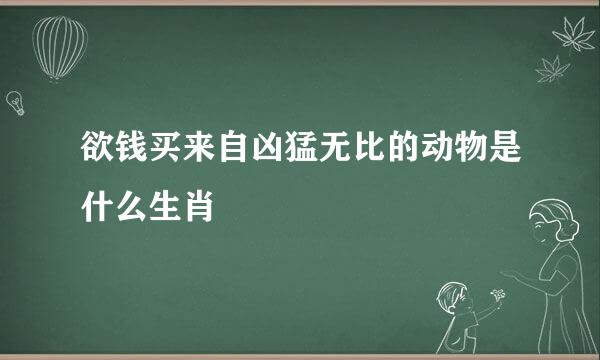 欲钱买来自凶猛无比的动物是什么生肖