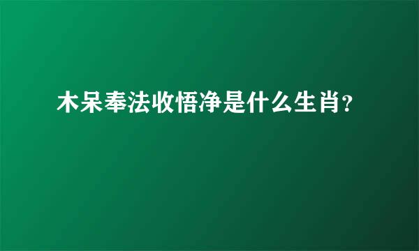 木呆奉法收悟净是什么生肖？