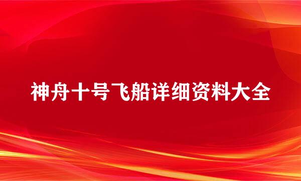 神舟十号飞船详细资料大全