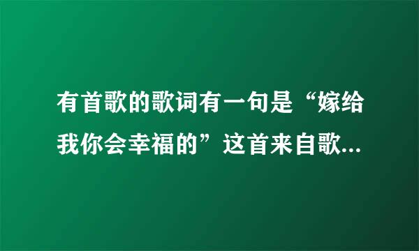 有首歌的歌词有一句是“嫁给我你会幸福的”这首来自歌歌名是什么？