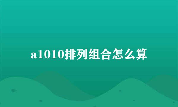 a1010排列组合怎么算