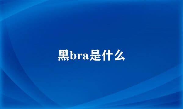 黑bra是什么