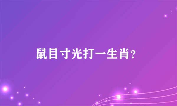 鼠目寸光打一生肖？