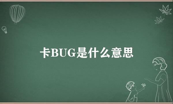 卡BUG是什么意思