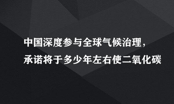 中国深度参与全球气候治理，承诺将于多少年左右使二氧化碳