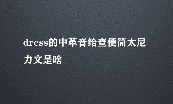 dress的中革音给查便简太尼力文是啥