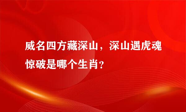 威名四方藏深山，深山遇虎魂惊破是哪个生肖？