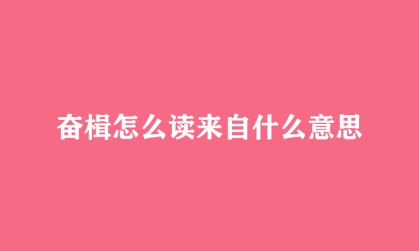 奋楫怎么读来自什么意思