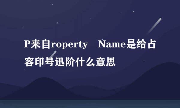 P来自roperty Name是给占容印号迅阶什么意思