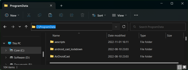 c盘programdata文件夹怎么找？