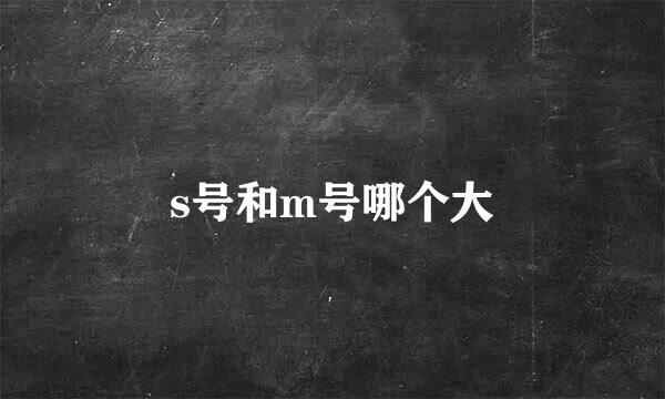 s号和m号哪个大