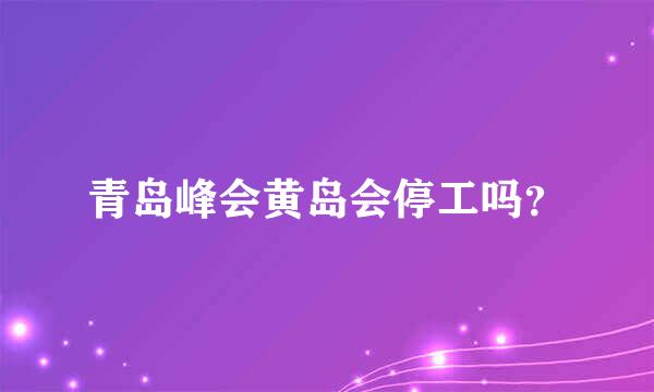 青岛峰会黄岛会停工吗？