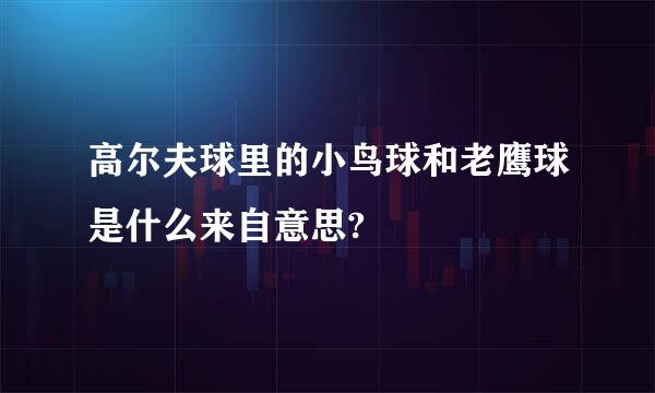 高尔夫球里的小鸟球和老鹰球是什么来自意思?