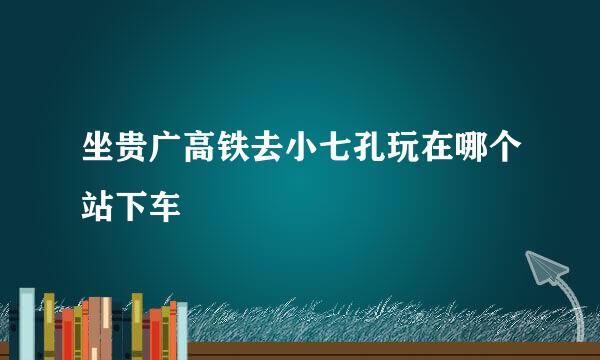 坐贵广高铁去小七孔玩在哪个站下车