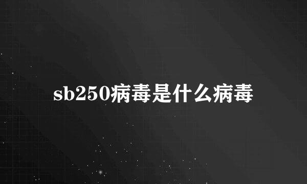 sb250病毒是什么病毒