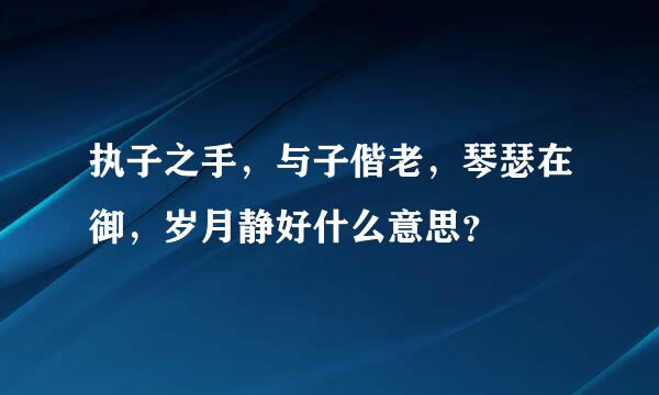 执子之手，与子偕老，琴瑟在御，岁月静好什么意思？