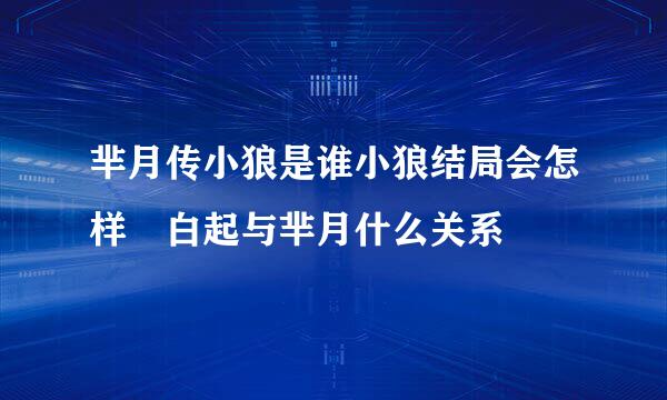 芈月传小狼是谁小狼结局会怎样 白起与芈月什么关系