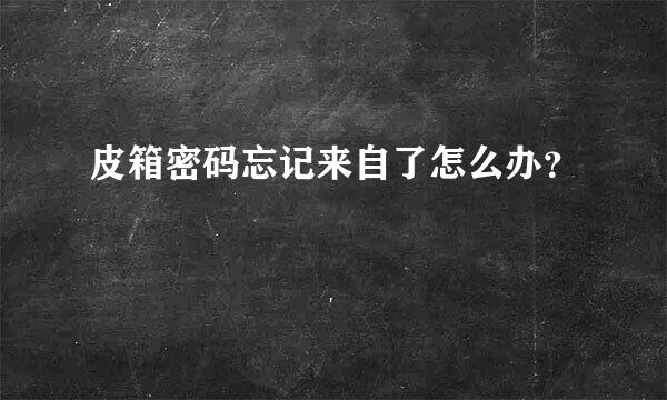 皮箱密码忘记来自了怎么办？