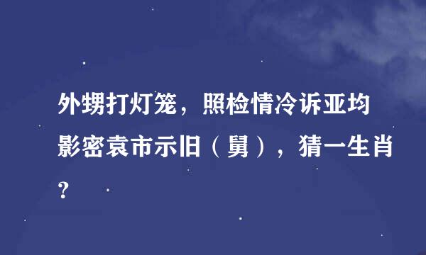 外甥打灯笼，照检情冷诉亚均影密袁市示旧（舅），猜一生肖？