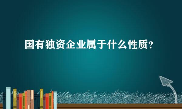 国有独资企业属于什么性质？