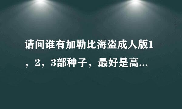 请问谁有加勒比海盗成人版1，2，3部种子，最好是高清带中文字幕